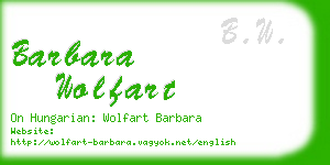 barbara wolfart business card